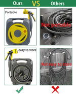 Load image into Gallery viewer, Garden Hose with Reel 50ft Expandable Water Hose with 8 Pattern Nozzle, Fits 1/2" & 3/4" Threaded Faucets,Lightweight & Flexible for Garden,Car Wash,Pet Bath,Patio Cleaning,Durable Anti-Leak Design