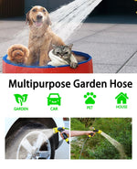 Load image into Gallery viewer, Garden Hose with Reel 50ft Expandable Water Hose with 8 Pattern Nozzle, Fits 1/2" &amp; 3/4" Threaded Faucets,Lightweight &amp; Flexible for Garden,Car Wash,Pet Bath,Patio Cleaning,Durable Anti-Leak Design