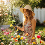 Load image into Gallery viewer, Garden Hose with Reel 50ft Expandable Water Hose with 8 Pattern Nozzle, Fits 1/2" &amp; 3/4" Threaded Faucets,Lightweight &amp; Flexible for Garden,Car Wash,Pet Bath,Patio Cleaning,Durable Anti-Leak Design